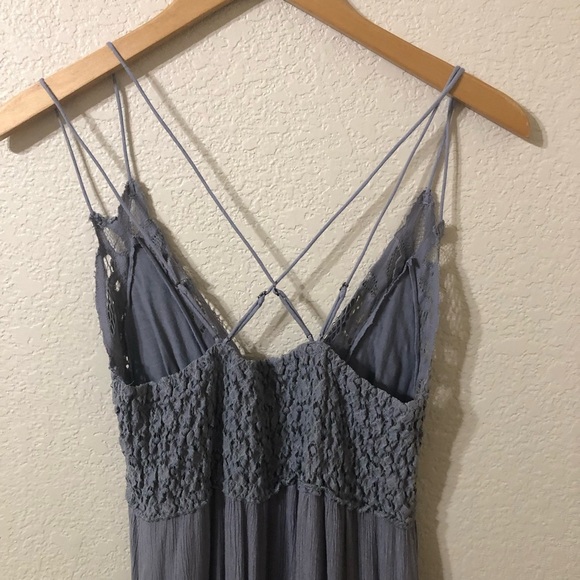 Free People Adella Sleeveless Maxi Slip Dress in Dark Gray Mauve - Size Medium - Picture 7 of 9